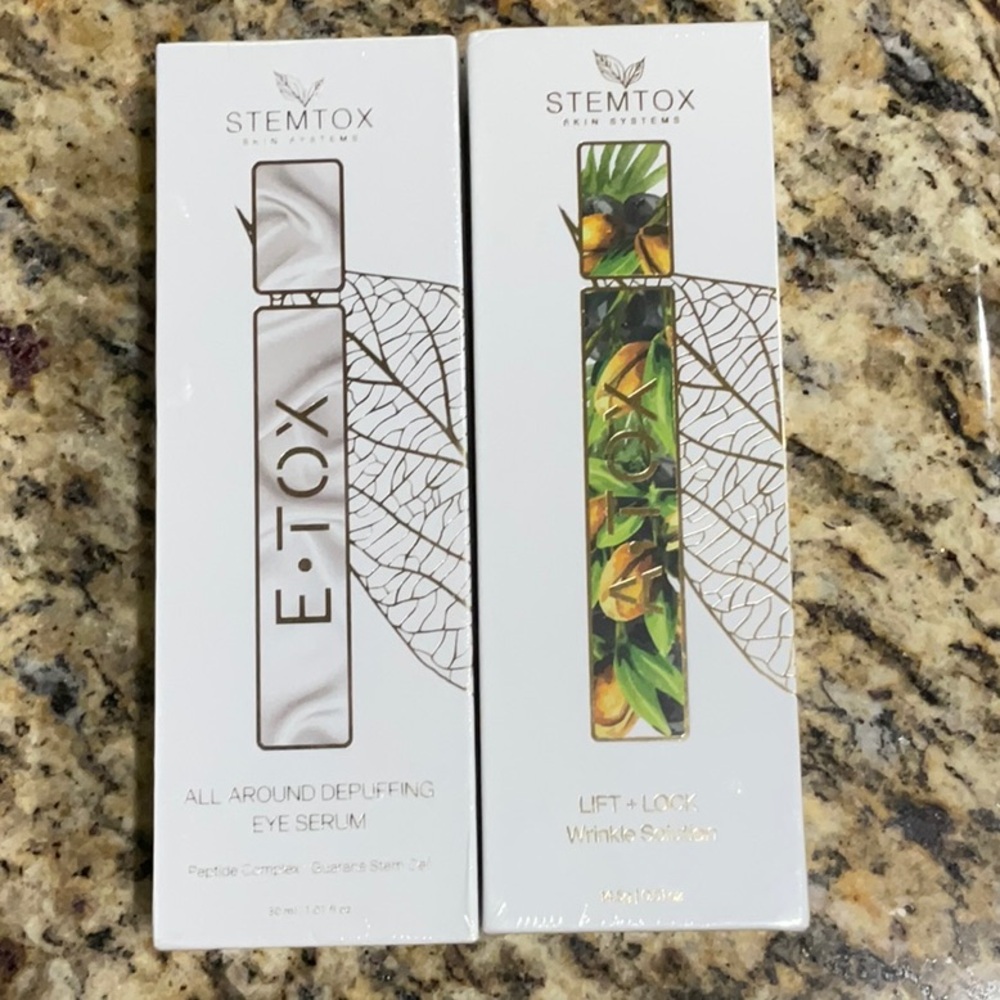 Stemtox Skin Systems Lift + Lock Wrinkle Solution AND All Around Depuffing Serum